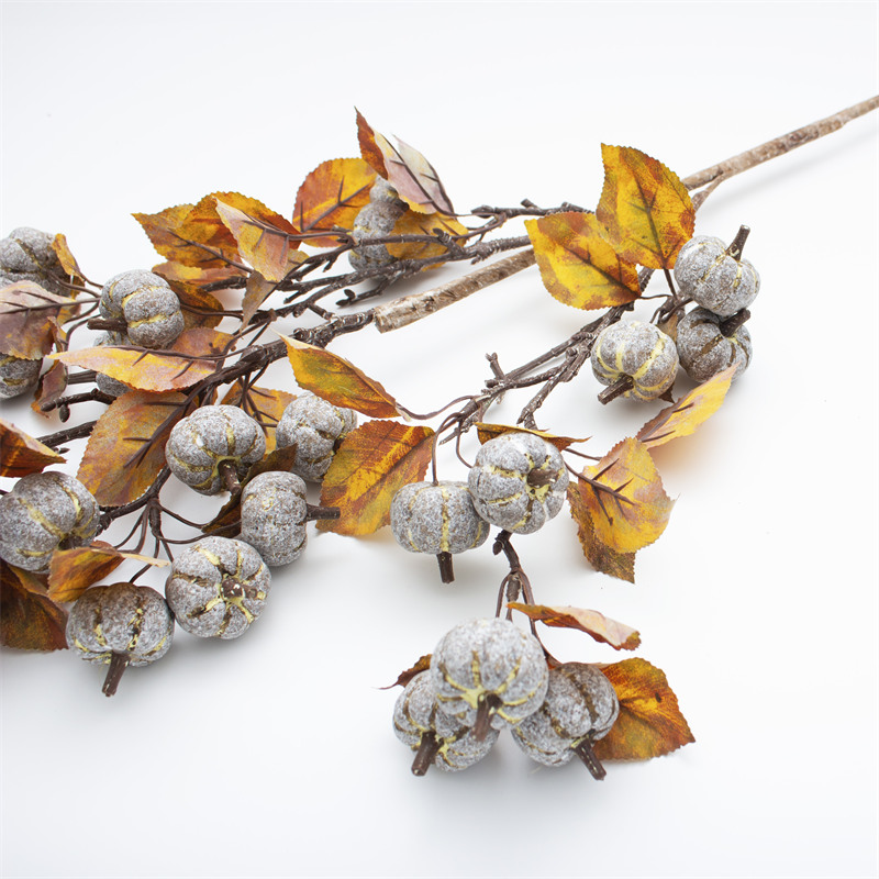 Ink Color Autumn Pumpkin Faux Berry Branch