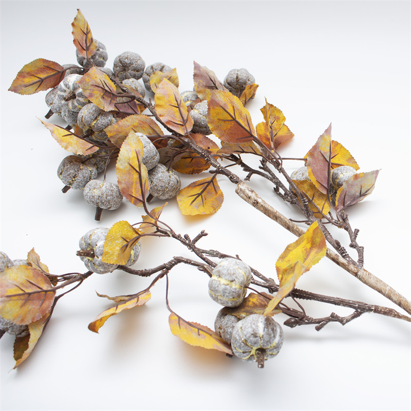 Ink Color Autumn Pumpkin Faux Berry Branch