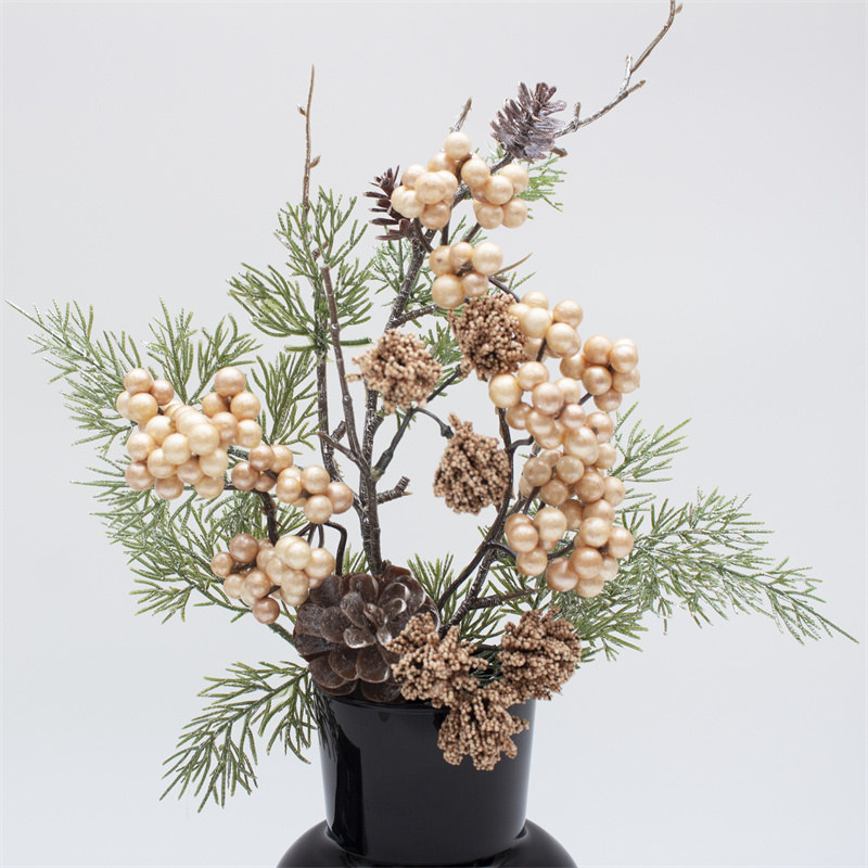 Champagne Berry Pine Needles Christmas Branch