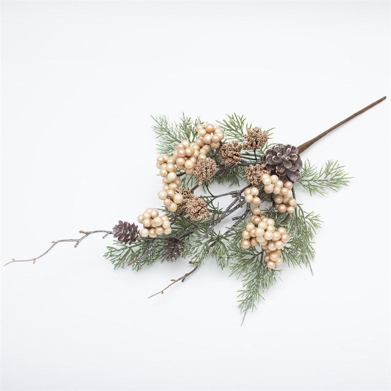 Champagne Berry Pine Needles Christmas Branch