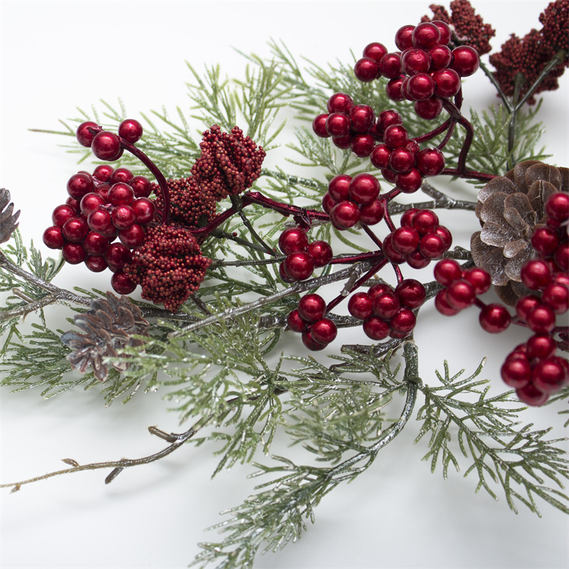 Christmas Tree Branch With Red Berries