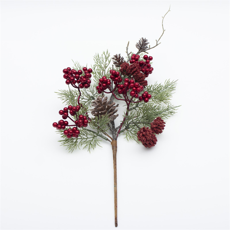 Christmas Tree Branch With Red Berries