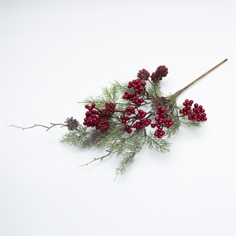 Christmas Tree Branch With Red Berries