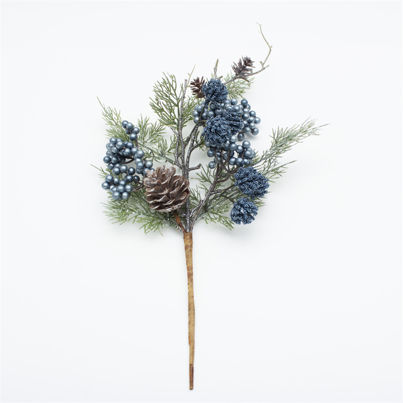 Pine Cone Stem With Sky Blue Berries