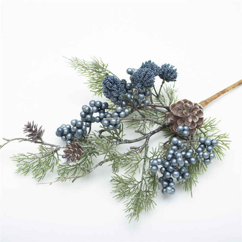 Pine Cone Stem With Sky Blue Berries