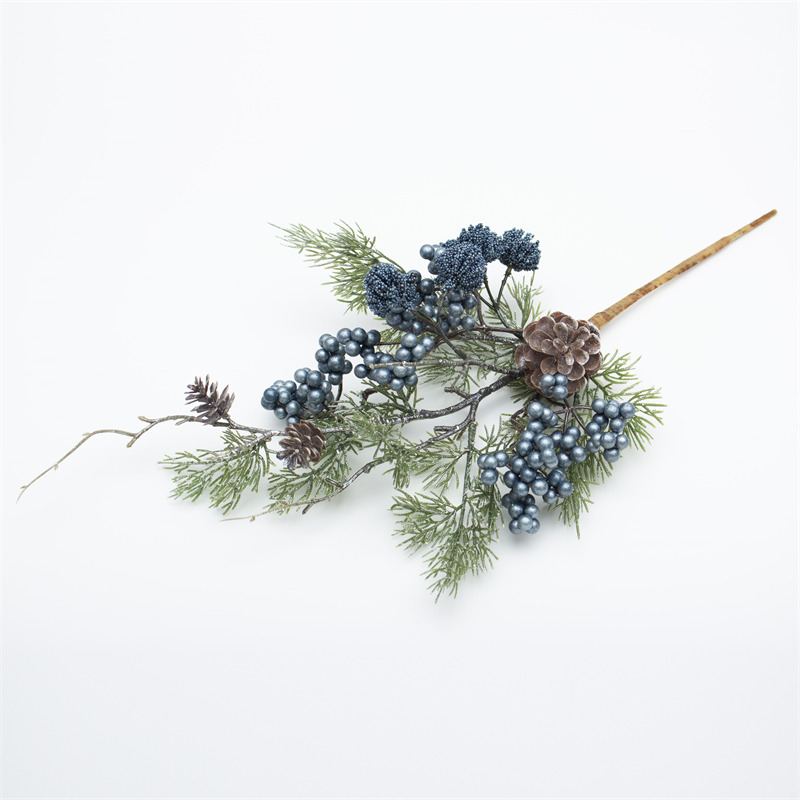 Pine Cone Stem With Sky Blue Berries
